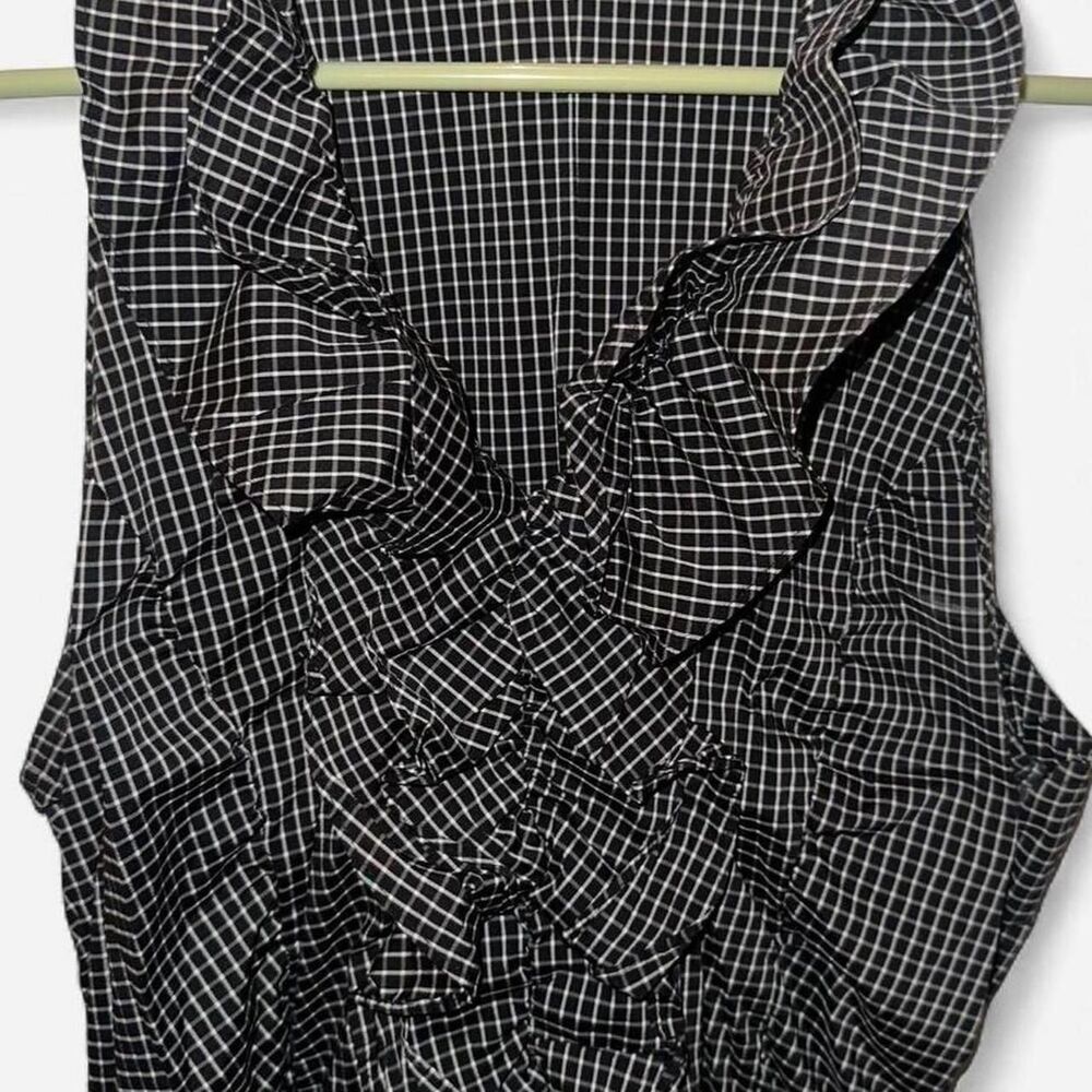 Vintage Y2k Express Checkered Ruffled Tank